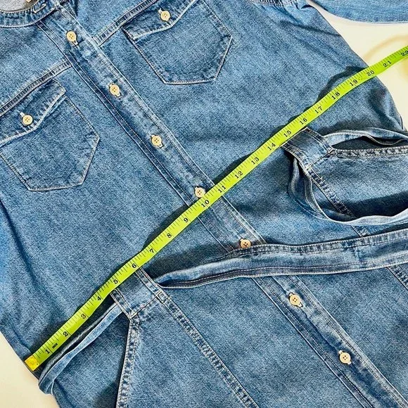 J Crew Denim Shirtdress With Tie belt - Picture 7 of 16